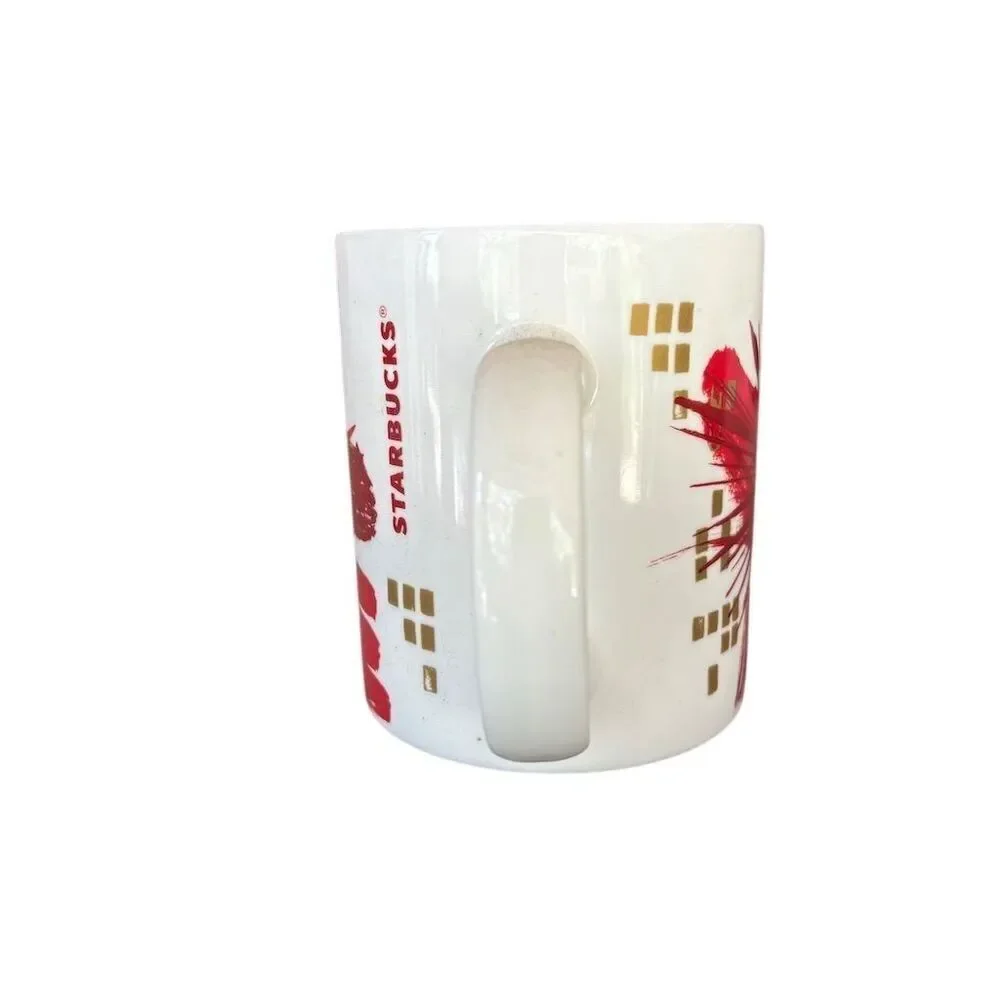Starbucks 2014 Holiday Red Abstract‎ Coffee Mug